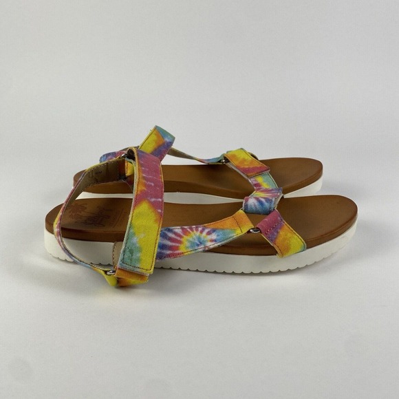 Jellypop Shoes Quests Tie-Dyed Strap Sandals Women Size 9 Pre-Owned - Picture 3 of 14